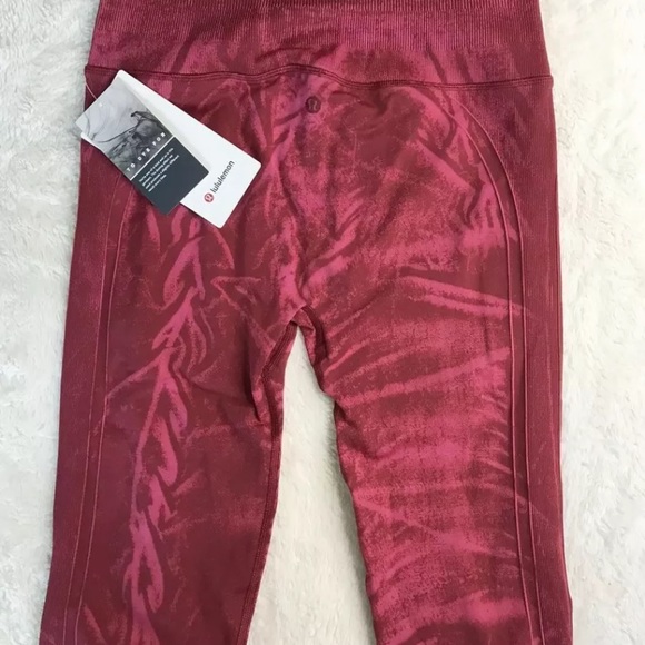 Lululemon ebb to street dye red tight leggings gym - Picture 2 of 7